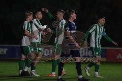 Landesliga - Saison 2025/26 - SV Manching - SC Oberweikertshofen - Fabian  Neumayer (Nr.9 - SV Manching) verwandelt einen Elfmeter zum 1:0 Führungstreffer - jubel - Foto: Meyer Jürgen