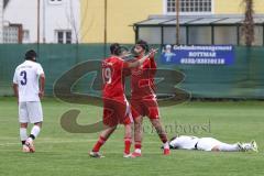 Kreisklasse - Saison 2025/26- Türk SV Ingolstadt - MTV Ingolstadt-  - Der 1:1 Ausgleichstreffer durch Umut Yürükal (nicht im Bild)  - Mertcan Gürses #19 Türkisch - Daniel Drotleff #8 Türkisch  - Foto: Meyer Jürgen