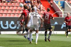 3.Liga - Saison 2022/2023 - FC Ingolstadt 04 -  1. FC Saarbrücken - Calvin Brackelmann (Nr.17 - FCI) - Bone Uaferro (Nr.14 - 1. FC Saarbrücken) - Foto: Meyer Jürgen