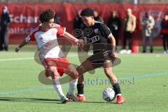 B-Junioren Bundesliga  - Saison 2023/24 - B-Junioren - FC Ingolstadt 04 - FC Bayern München - Jackson Taysir schwarz FCI - Nasrawe Jussef weiss München - Foto: Meyer Jürgen