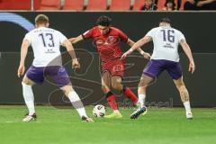 3. Liga; FC Ingolstadt 04 - Erzgebirge Aue; Ognjen Drakulic (30, FCI) Majetschak Erik (13 Aue) Malone Ryan (16 Aue)