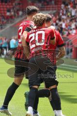 3. Fußball-Liga - Saison 2022/2023 - FC Ingolstadt 04 - SpVgg Bayreuth - Der 1:0 Führungstreffer durch Patrick Schmidt (Nr.9 - FCI) - Jubel -  - Foto: Meyer Jürgen