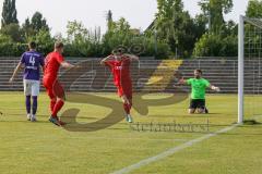 Bayernliga Süd - Saison 2021/2022 - FC Ingolstadt 04 II - Schwaben Augsburg -  1:0 Treffer durch Senger Michael (#21 FCI) - jubel - Patrick Rösch Torwart Augsburg - Foto: Meyer Jürgen