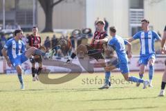 Toto-Pokal; FV Illertissen - FC Ingolstadt 04; Cocic Milos (8 FVI) Zweikampf Kampf um den Ball Max Plath (14 FCI) Mannhardt Marco (10 FVI) Pfaumann Luis (18 FVI)