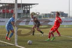 Bayernliga Süd - Saison 2022/2023 - FC Ingolstadt 04 -  TSV 1882 Landsberg - Gashi Egson (Nr.9 - Fc Ingolstadt 04 II) mit einer Torchance - Cabrera Juan Ignacio (Nr.27 - Fc Ingolstadt 04) - Schmeiser Sebastian links schwarz Landsberg - Hundertmark David T