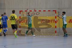 Lotto Bayern Hallencup - Saison 2024/25 - SV Manching - FC Hitzhofen/Oberzell- Daniel Schweiger grün Manching - jubel - Foto: Meyer Jürgen