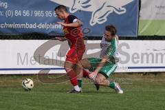Freundschaftsspiel- Saison 2025/26- SV Kasing - FC Geisenfeld-  - Michael Spenger grün Geisenfeld - Patrick Rzepka rot Kasing - Foto: Meyer Jürgen