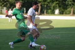 Testspiel - Saison 2025/26 - SV Manching - TSV Gaimersheim - Maximilian Eberwein (Nr.4 - SV Manching) - Eron Dervisi (Nr.27 - TSV Gaimersheim) - Foto: Meyer Jürgen