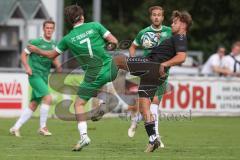 Bezirksliga - Saison 2025/26 - FC Gerolfing - FC Langengeisling - David Simm (Nr.7 - FC Gerolfing) - David Riederle schwarz Geisling - Foto: Meyer Jürgen