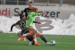 2023_12_10 - 2. Bundesliga - Saison 2023/24 - FC Ingolstadt 04 Frauen - VFL Wolfsburg - Samantha Stiglmair (Nr.27 - FCI Frauen) - Schaller Sara grün Wolfsburg - Foto: Meyer Jürgen