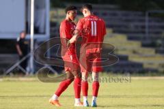 Bayernliga Nord - Saison 2023/2024 - FC Ingolstadt 04 - SSV Jahn Regensburg - Arian Llugiqi rot FCI - Trifft zum 1:0 Führungstreffer - jubel - Foto: Meyer Jürgen