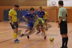 Hallenturnier Gaimersheim - Saison 2025/26 - DJK Ingolstadt - FC Hitzhofen - Tobias Dietze gelb Hitzhofen - Valentin Sutner blau DJK  - Foto: Meyer Jürgen
