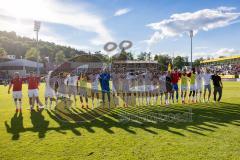 Toto-Pokal Finale; Würzburger Kickers - FC Ingolstadt 04; nach dem Spiel Sieg Jubel Freude Pokalsieg 1:2, Spieler bedanken sich bei den Fans, Tanz