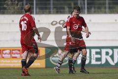 Kreisklasse- Saison 2023/2024 - MTV Ingolstadt - TSV Pförring - Der 1:1 Ausgleichstreffer durch Raphael Kick Pförring - Ivan Covic Torwart MTV - jubel - Foto: Meyer Jürgen
