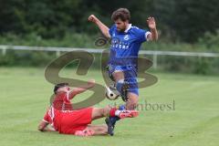 Kreisfreundschaftsspiel - Saison 2024/25 - Kreisfreundschaftsspiel - TSV Ober/Unterh.stadt - FC Fatih - Akif Abasikeles (Nr.20 - FC Fatih) - Paul Kammerbauer (Nr.2 - TSV Ober/Unterh.stadt) - Foto: Meyer Jürgen