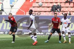 3. Liga; FC Ingolstadt 04 - VfL Osnabrück; Torchance Kopfball Nikola Stevanovic (15, FCI) Gyamfi Maxwell (4 VfL) Pascal Testroet (37, FCI) Traoré Omar Haktab (23 VfL)