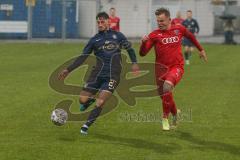 Bayernliga Süd - Saison 2021/2022 - FC Ingolstadt 04 II - TSV 1860 München II - Meikis Fabio (#19 FCI) - Leibelt Moritz blau #21 München - Foto: Meyer Jürgen