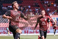 3. Liga; FC Ingolstadt 04 - Hallescher FC; Tor Jubel Treffer Julian Kügel (31, FCI) 1:0 Jannik Mause (7, FCI)