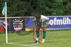 Landesliga - Saison 2025/26 - SV Manching - FC Memmingen II - Kouki Rayen grün Manching beim Eckball - XXXXX - Foto: Meyer Jürgen