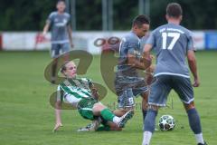 Landesliga - Saison 2025/26 - SV Manching - TSV Jetzendorf - Nico Daffner (Nr.14 - SV Manching) - Stefan Stöckl grau Jetzendorf - Foto: Meyer Jürgen