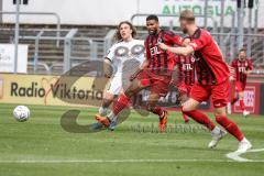 3. Liga; FC Viktoria Köln - FC Ingolstadt 04; Tim Civeja (8, FCI) Zweikampf Kampf um den Ball Siebert Jamil (20 Köln) Dietz Lars (2 Köln)