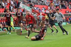 DFB Pokal; FC Ingolstadt 04 - Erzgebirge Aue; Tor Siegtreffer Jubel Fatih Kaya (9, FCI) Marc Stendera (10, FCI) Cheftrainer Roberto Pätzold (FCI) Merlin Röhl (34, FCI) Stefan Kutschke (30, FCI)