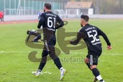 Kreisliga - Saison 2022/2023 - DJK Ingolstadt - Türk.SV Ingolstadt - Ibrahim Sahin schwarz Türk SV mit dem 0:1 Führungstreffer - jubel - Melih Soysal schwarz #52 Türk SV -  - Foto: Meyer Jürgen