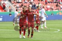 3. Liga; FC Ingolstadt 04 - 1. FC Schweinfurt 05; Ausgleich Tor Jubel Treffer Yann Sturm (7, FCI) mit Marcel Costly (22, FCI)