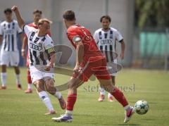 Bayernliga Nord - Saison 2026/27 - FC Ingolstadt 04 II - Jahn Regensburg II - Fabio Riedl (Nr.24 - FCI II) - Björn Zempelin rot Regensburg - Foto: Meyer Jürgen