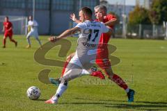 Bayernliga Süd - Saison 2021/2022 - FC Ingolstadt 04 II - TSV 1865 Dachau - Stefan Vötter weiss Dachau - Rausch Thomas (#18 FCI) - Foto: Meyer Jürgen