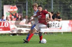 Kreisliga - Saison 2023/2024 - Türk SV Ingolstadt - TSV Mümchsmünster - Baha Asici rot Türk Sv - Silas Wisser
 weiss M-münster - Foto: Meyer Jürgen
