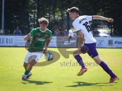 Freundschaftsspiel - FC Gerolfing - VFR Neuburg - Timo Kraus (Nr.21 - FC Gerolfing) - Sandi Omanovic (Nr.16 - VFR Neuburg) - Foto: Meyer Jürgen