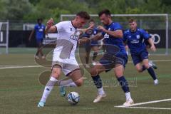Freundschaftsspiel - Saison 2024/25 - FC Ingolstadt 04 II - TSV Rain/Lech  - Din Alajbegovic (Nr.20 - FCI U21) - Miskovic Marko blau links Rain/Lech - Foto: Meyer Jürgen