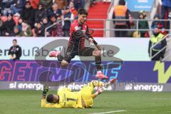 3. Liga; FC Ingolstadt 04 - FC Viktoria Köln; Torchance verpasst Deniz Zeitler (38, FCI) Torwart Dudu (1 VK)