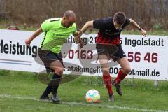 Kreisklasse  Saison 2022/2023 - GW Ingolstadt - SV Stammham - Kerim Durmus grün GW Ing - Tobias Schmidt schwarz Stammham - Foto: Meyer Jürgen