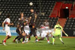 3. Liga - Saison 2025/26 - VFB Stuttgart II - FC Ingolstadt 04  - Mads Borchers (Nr.9 - FC Ingolstadt 04) - Torwart Florian Hellstern (Nr.1 - VFB Stuttgart II) - Foto: Meyer Jürgen