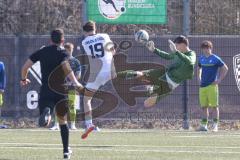 U17 DFB-Nachwuchsliga - Saison 2024/25 - FC Ingolstadt 04 - TSG Hoffenheim - Alexander Meyer weiss FCI - Darijo Ebert Torwart Hoffenheim - Foto: Meyer Jürgen