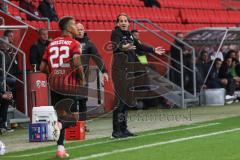 3. Liga; FC Ingolstadt 04 - FSV Zwickau; an der Seitenlinie, Spielerbank Cheftrainer Rüdiger Rehm (FCI) Co-Trainer Mike Krannich (FCI)