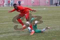 Bayernliga Süd - Saison 2022/2023 - FC Ingolstadt 04 - SV Schalding Heining - Donald Nduka (Nr.4 - FCI II) - Drofa Patrick grün Schalding - Foto: Meyer Jürgen