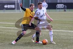AUDI - Schanzer Amateur Cup - Spiel um Platz 3 - Saison 2024/25 - TSV Lichtenau - FC Mindelstetten - Marco Fürholzer gelb Lichtenau - Stefan Liebler weiss Mindelstetten - Foto: Meyer Jürgen
