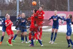 2. Fußball-Liga - Frauen - Saison 2022/2023 - FC Ingolstadt 04 - 1. FC Köln II - Fritz Anna-Lena (Nr.19 - FC Ingolstadt 04 ) - Zani Erjona (Nr.7 - FC Ingolstadt 04 ) beim Kopfball - Foto: Meyer Jürgen