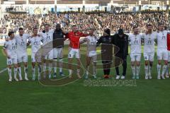 2024_1_27 - 3. Liga - Saison 2023/24 - 1. FC Saarbrücken - FC Ingolstadt 04 -  -  Die Mannschaft bedankt sich bei den Fans - tanzen - XXXXX - Foto: Meyer Jürgen