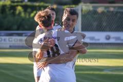 Landesliga - Saison 2026/27 - SV Manching - VFR Neuburg - Der 1:0 Ausgleichstreffer durch Rampertshammer Daniel weiss Neuburg - jubel - XXXXX - Foto: Meyer Jürgen