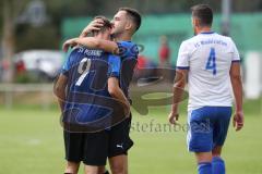 Kreisliga - Saison 2023/2024 - SV Menning - FC Mindelstetten - Simon Wolfsfellner blau Menning schiesst den 1:0 Führungstreffer - jubel - Foto: Meyer Jürgen