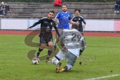 Kreisliga - Saison 2022/2023 - DJK Ingolstadt - Türk.SV Ingolstadt - Aytac Mandaci schwarz Türk SV mit einer Torchance - Sebastian Huber Torwart DJK Ing - Foto: Meyer Jürgen