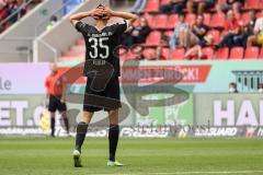 2.BL; FC Ingolstadt 04 - 1. FC Nürnberg - Filip Bilbija (35, FCI) ärgert sich, Torchance verpasst