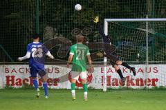 Kreisliga - Saison 2023/2024 - FC Gerolfing - TSV Ober/Unterhaunstadt - Der 2:1 Anschlusstreffer per Freistoß durch Ramazan Kurnaz blau Oberhaunstadt - Michael Oblinger Torwart Gerolfing - jubel - Foto: Meyer Jürgen