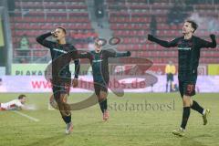 3. Liga; SSV Jahn Regensburg - FC Ingolstadt 04; Tor Jubel Treffer 0:3 Marcel Costly (22, FCI) Mattis Hoppe (2, FCI) Julian Kügel (29, FCI)