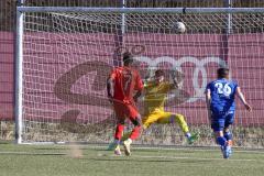 Bayernliga Süd - Saison 2022/2023 - FC Ingolstadt 04 - FC Deisenhofen -Der 1:0 Führungstreffer durch Mussa Fofanah (Nr.7 - FCI II) - Enrico Caruso Torwart Deisenhofen - Niklas Sagner blau Deisenhofen - jubel -  Foto: Meyer Jürgen