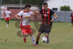 *** Bayernliga Nord - Saison 2025/26 - FC Ingolstadt 04 II - Jahn Regensburg II - Ognjen Draculic (Nr.9 - FC Ingolstadt II) - Schön Lenny weiss Regensburg - Foto: Meyer Jürgen